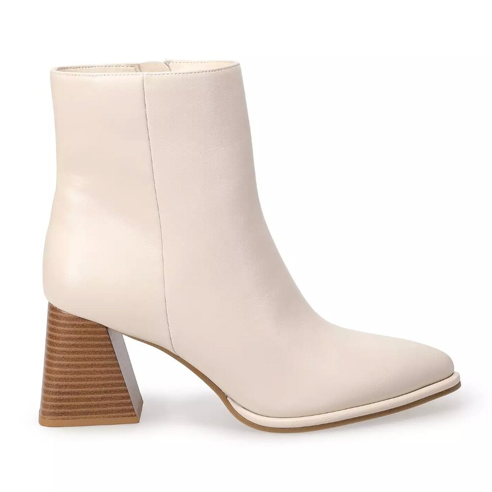 NWT Sonoma Goods For Life Women's Heeled Boots White Leather